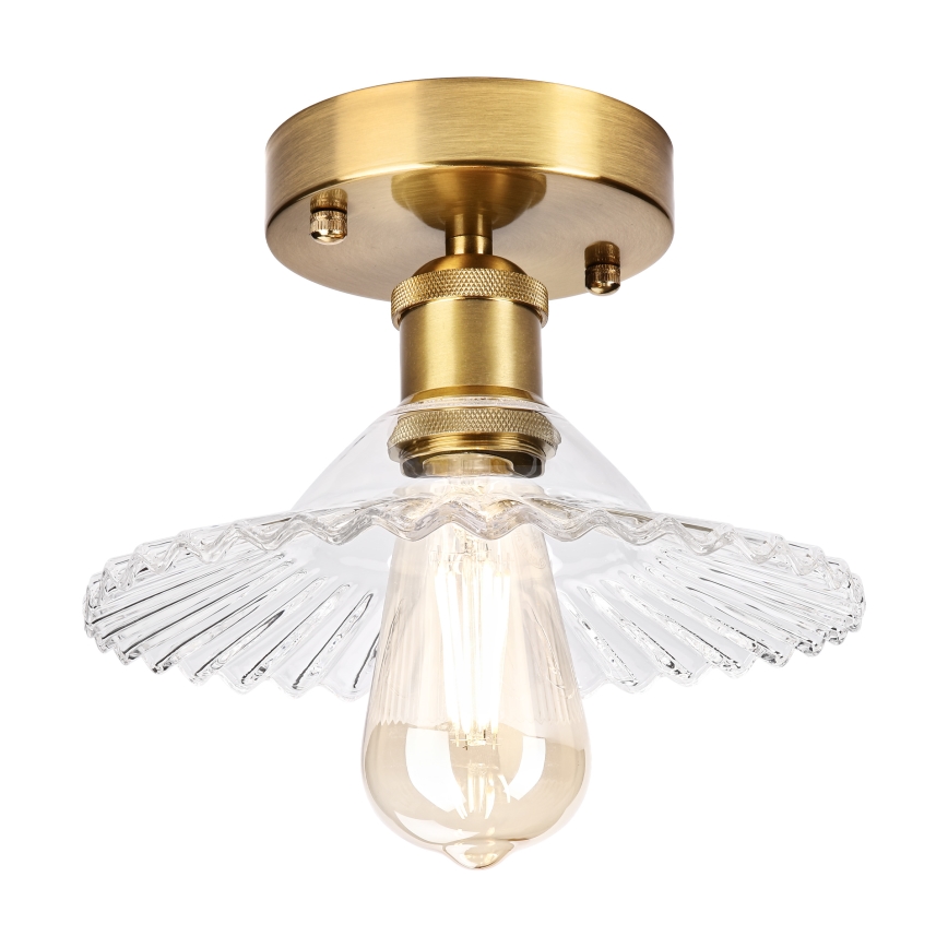 Stropni luster TRISH 1xE27/15W/230V zlatni/proziran