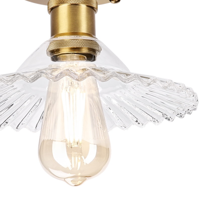 Stropni luster TRISH 1xE27/15W/230V zlatni/proziran