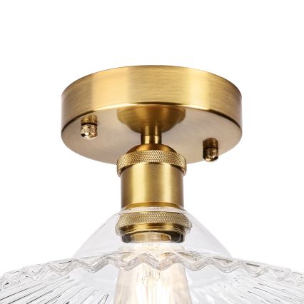Stropni luster TRISH 1xE27/15W/230V zlatni/proziran
