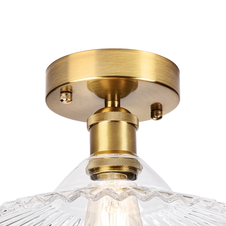 Stropni luster TRISH 1xE27/15W/230V zlatni/proziran