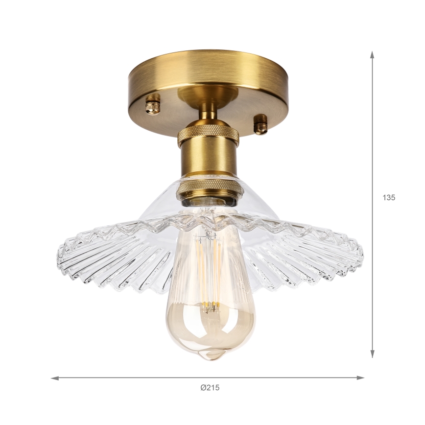 Stropni luster TRISH 1xE27/15W/230V zlatni/proziran