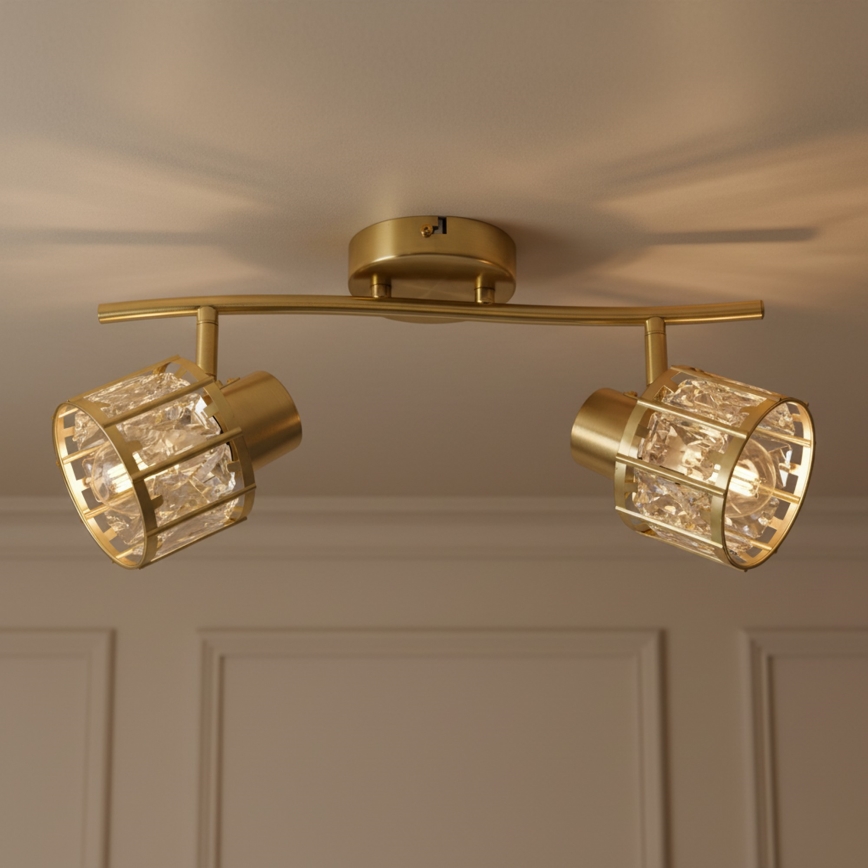 Stropni luster ZAHARA 2xE27/10W/230V zlatni