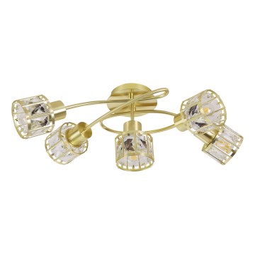 Stropni luster ZAHARA 5xE27/10W/230V zlatni