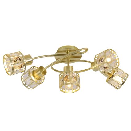 Stropni luster ZAHARA 5xE27/10W/230V zlatni