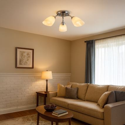 Stropni nadgradni luster PORTOS 3xE14/10W/230V, sjajni krom