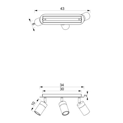 Stropni reflektor JOKER 3xGU10/25W/230V zelena/zlatna