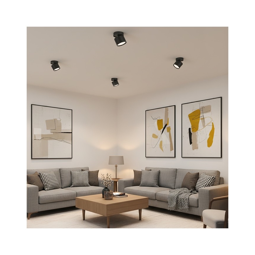 Stropni reflektor OH12F 1xGX53/35W/230V 8,5 cm crni