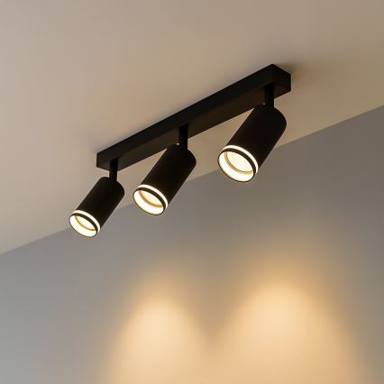 Stropni reflektor PIPE 3xGU10/10W/230V crni