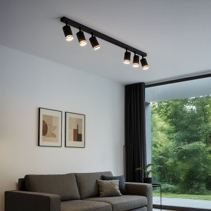 Stropni reflektor PIPE 6xGU10/10W/230V crni