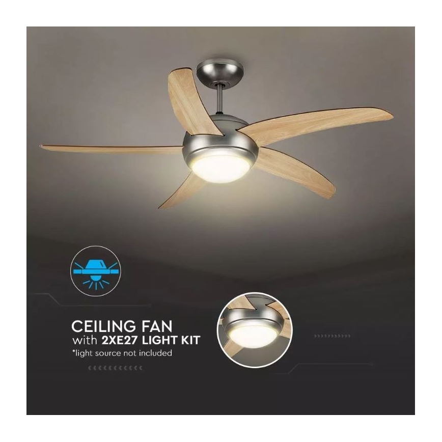 Stropni ventilator 2xE27/20W/230V pr. 132 cm + daljinski upravljač