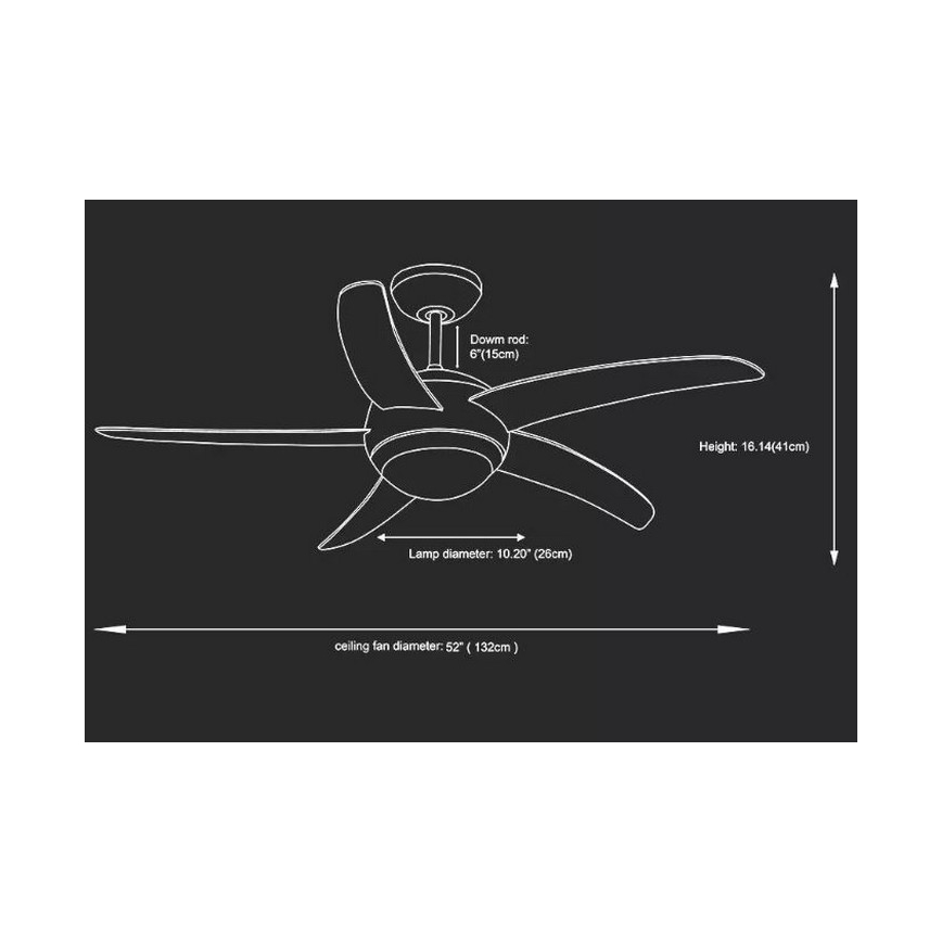 Stropni ventilator 2xE27/20W/230V pr. 132 cm + daljinski upravljač