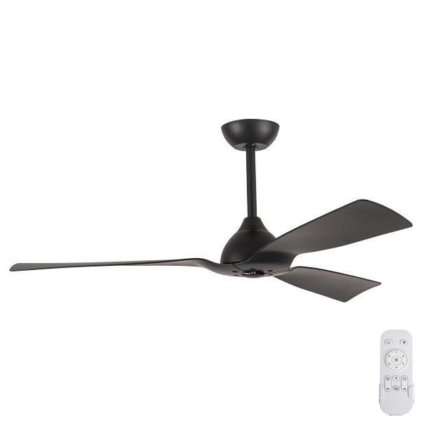Stropni ventilator za kupaonicu pr. 132 cm IP44 crna + daljinski upravljač