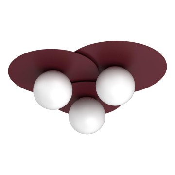 Stropno svjetlo FLAT 3xE27/15W/230V 55x60 cm bordo