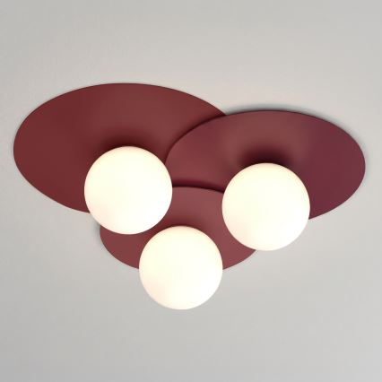 Stropno svjetlo FLAT 3xE27/15W/230V 55x60 cm bordo