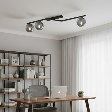 Stropno svjetlo NATON 3xE14/10W/230V crno/zadimljeno