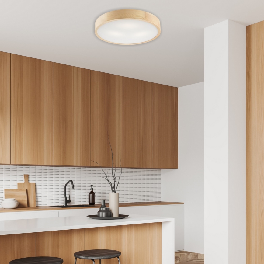 Stropno svjetlo NATURAL 3xE27/60W/230V promjer 47,5 cm borovina