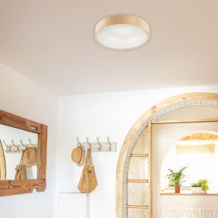 Stropno svjetlo NATURAL 3xE27/60W/230V promjer 47,5 cm borovina