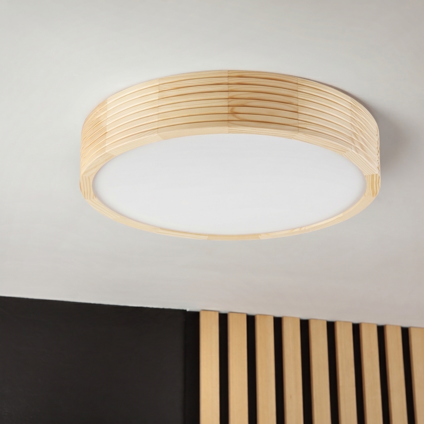 Stropno svjetlo NATURAL MODERN 2xE27/15W/230V, promjer 37,5 cm, borovina
