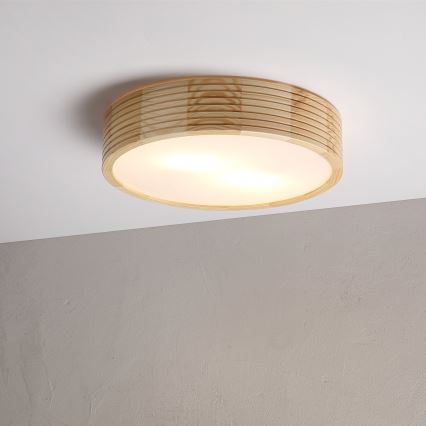 Stropno svjetlo NATURAL MODERN 2xE27/15W/230V, promjer 37,5 cm, borovina