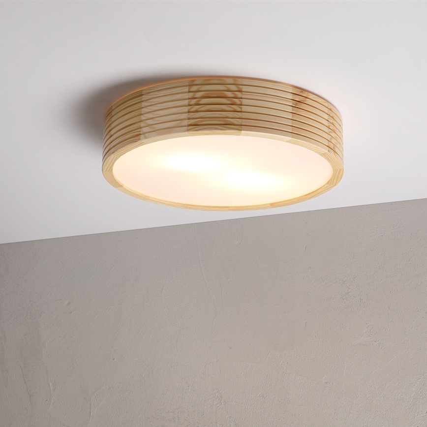Stropno svjetlo NATURAL MODERN 2xE27/15W/230V, promjer 37,5 cm, borovina