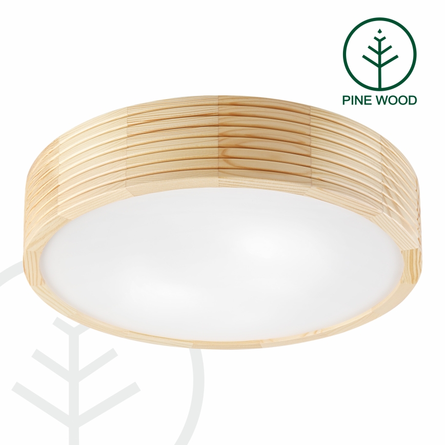 Stropno svjetlo NATURAL MODERN 2xE27/15W/230V, promjer 37,5 cm, borovina