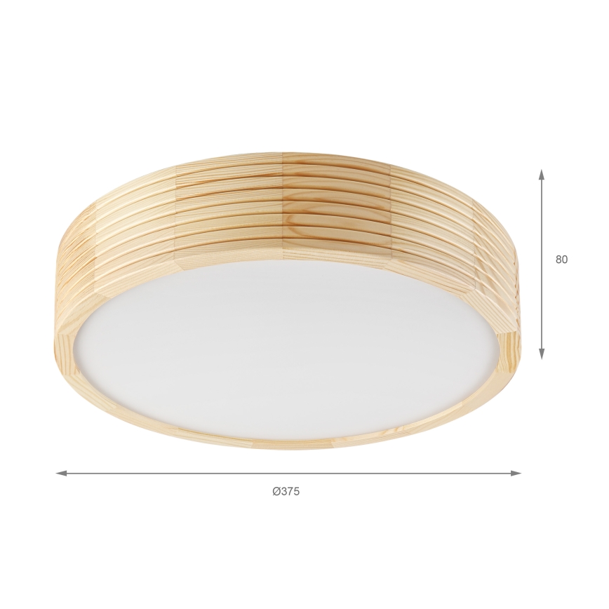 Stropno svjetlo NATURAL MODERN 2xE27/15W/230V, promjer 37,5 cm, borovina