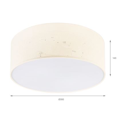Stropno svjetlo SIRJA PLISADO 2xE27/15W/230V Ø 35 cm krem boje