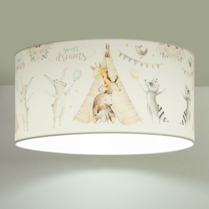 Stropno svjetlo za dječju sobu KIDS ROOM 1xE27/60W/230V Ø 40 cm s motivom životinja