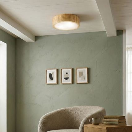 Kupaonsko stropno svjetlo NATURAL MODERN 2xE27/15W/230V IP54 Ø 27,5 cm borovina