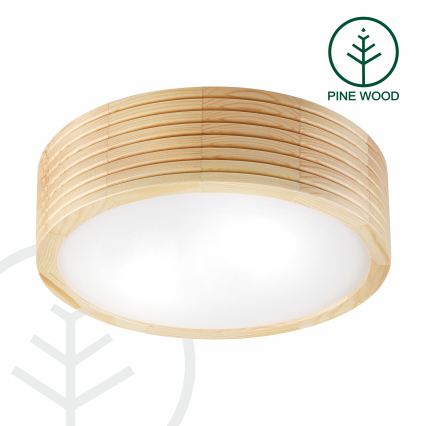 Kupaonsko stropno svjetlo NATURAL MODERN 2xE27/15W/230V IP54 Ø 27,5 cm borovina