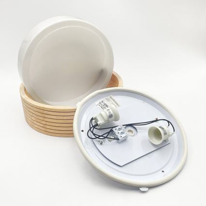Kupaonsko stropno svjetlo NATURAL MODERN 2xE27/15W/230V IP54 Ø 27,5 cm borovina