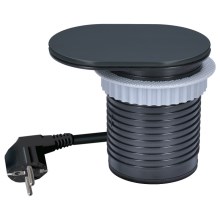 Stup s utičnicama za stol 1x230V + USB-A + USB-C crna