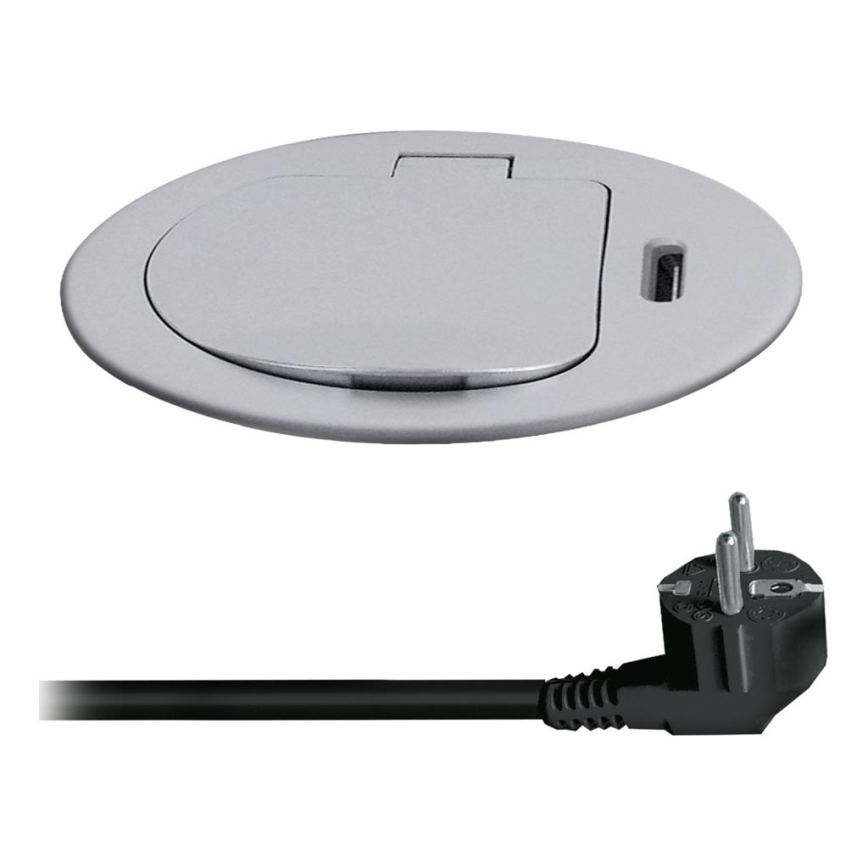 Stup s utičnicama za stol 1x230V + USB-C Power Delivery srebrna/crna
