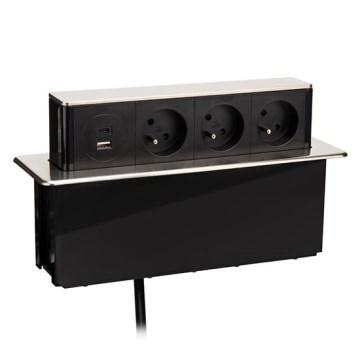 Stup s utičnicama za stolnu ploču 3x230V + USB-A + USB-C