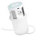 Stupac utičnica za stolnu ploču s bežičnim punjenjem 4x230V + 2xUSB-A + 2xUSB-C bijela