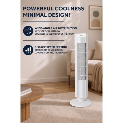Stupasti ventilator 50W/230V bijeli