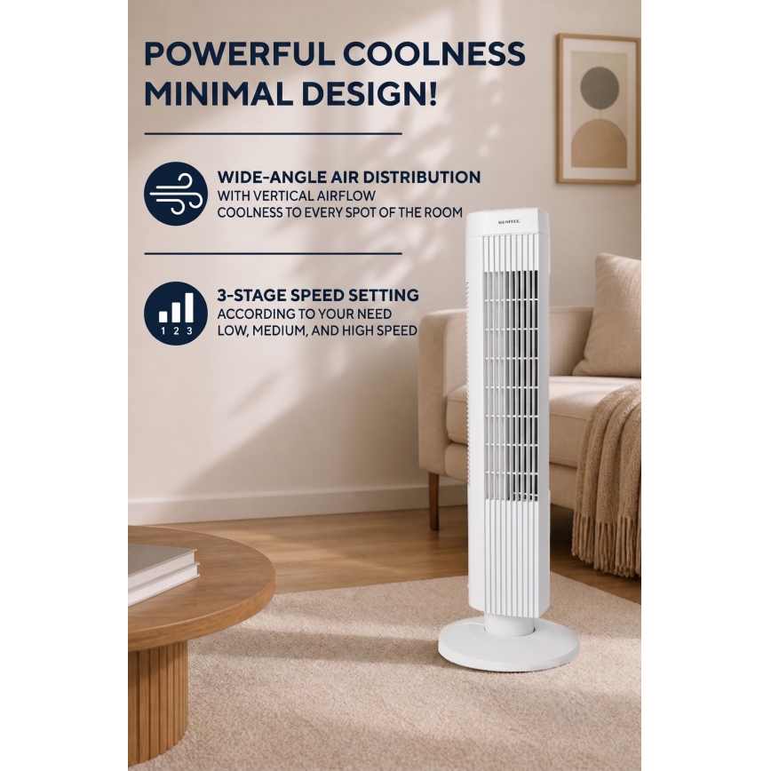 Stupasti ventilator 50W/230V bijeli