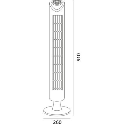 Stupni ventilator LISSE 45W/230V 91,4 cm crna + daljinski upravljač
