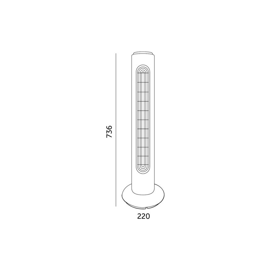 Stupni ventilator VENLO 45W/230V 73,6 cm crna