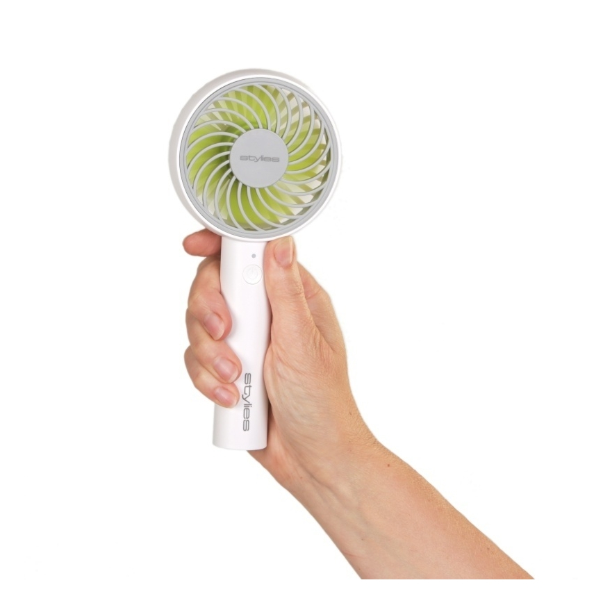 Stylies - Punjivi ručni ventilator LACERTA 4W/5V 2500 mAh bijela