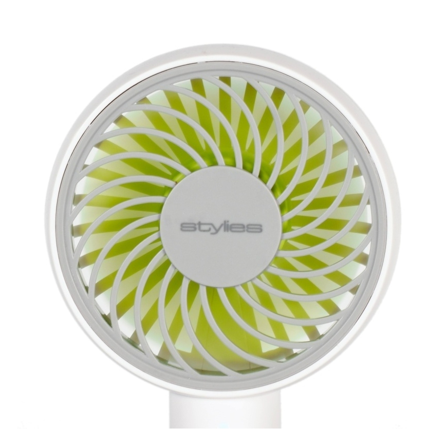 Stylies - Punjivi ručni ventilator LACERTA 4W/5V 2500 mAh bijela