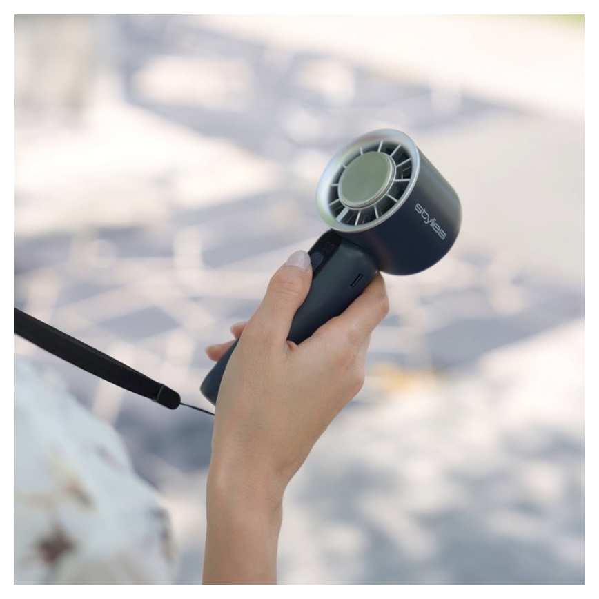 Stylies - Punjivi ručni ventilator LACERTI 8W/5V 3000 mAh plavi