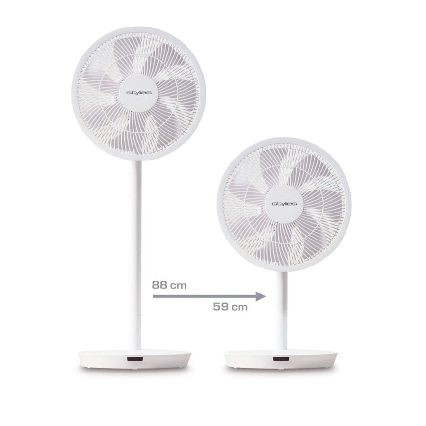 Stylies - Stojeći ventilator 2 u 1 ANTILA 25W/230V 88 cm bijela + daljinski upravljač