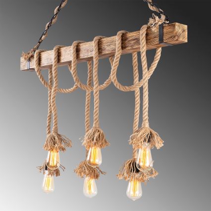 Suspensija EREBOS 6xE27/40W/230V smeđa