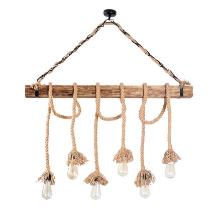 Suspensija EREBOS 6xE27/40W/230V smeđa