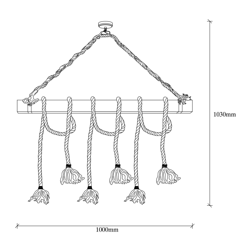 Suspensija EREBOS 6xE27/40W/230V smeđa