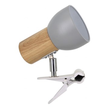 Svjetiljka s kopčom SVENDA 1xE27/60W/230V hrast/siva