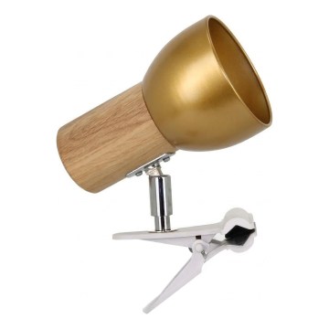 Svjetiljka s kopčom SVENDA 1xE27/60W/230V hrast/zlatna