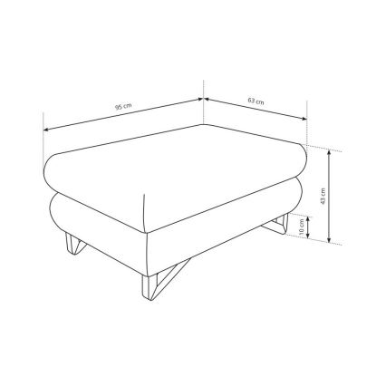 Tabure AVESTA 63x95 cm sivi