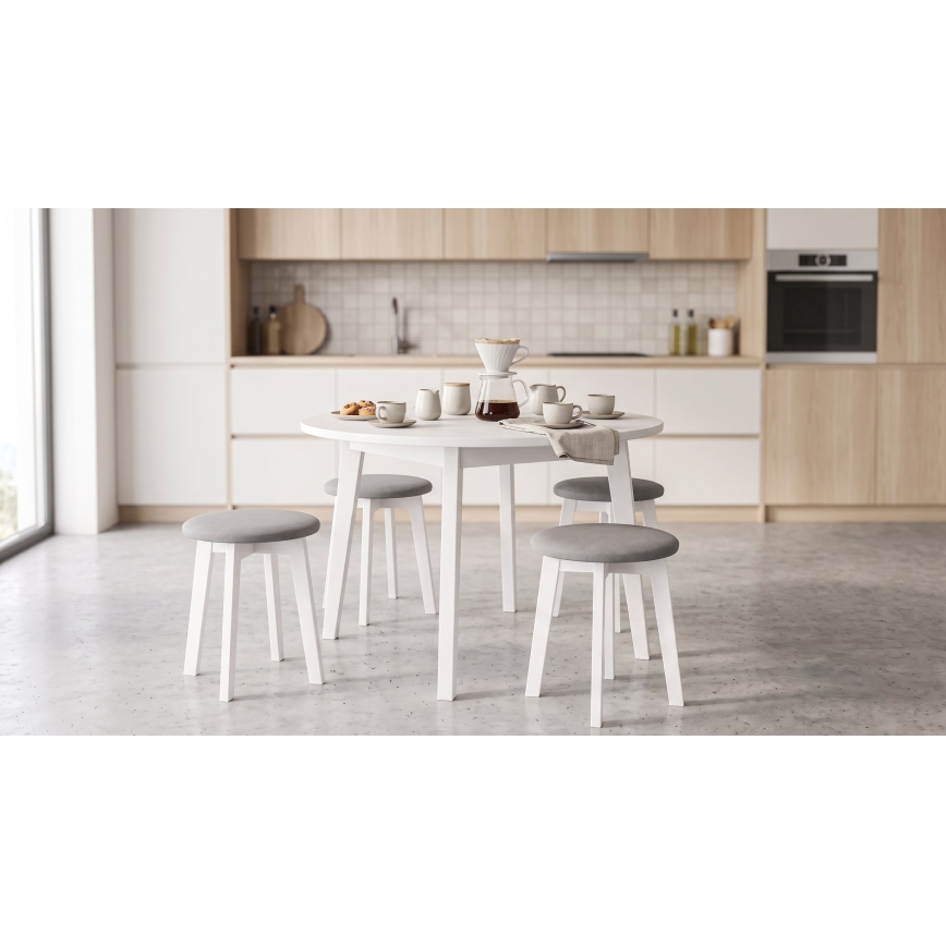 Tabure KUBE Ø 36 cm bijela/siva